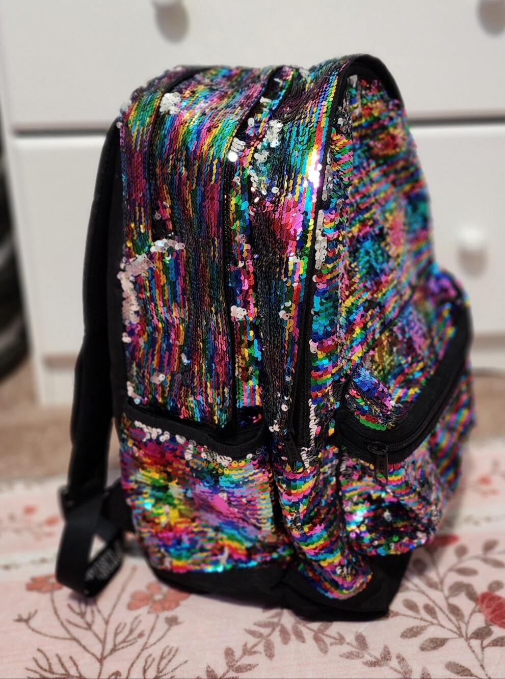 Victoria's Secret Rainbow Sequin Backpack Bag - Picture 2 of 7